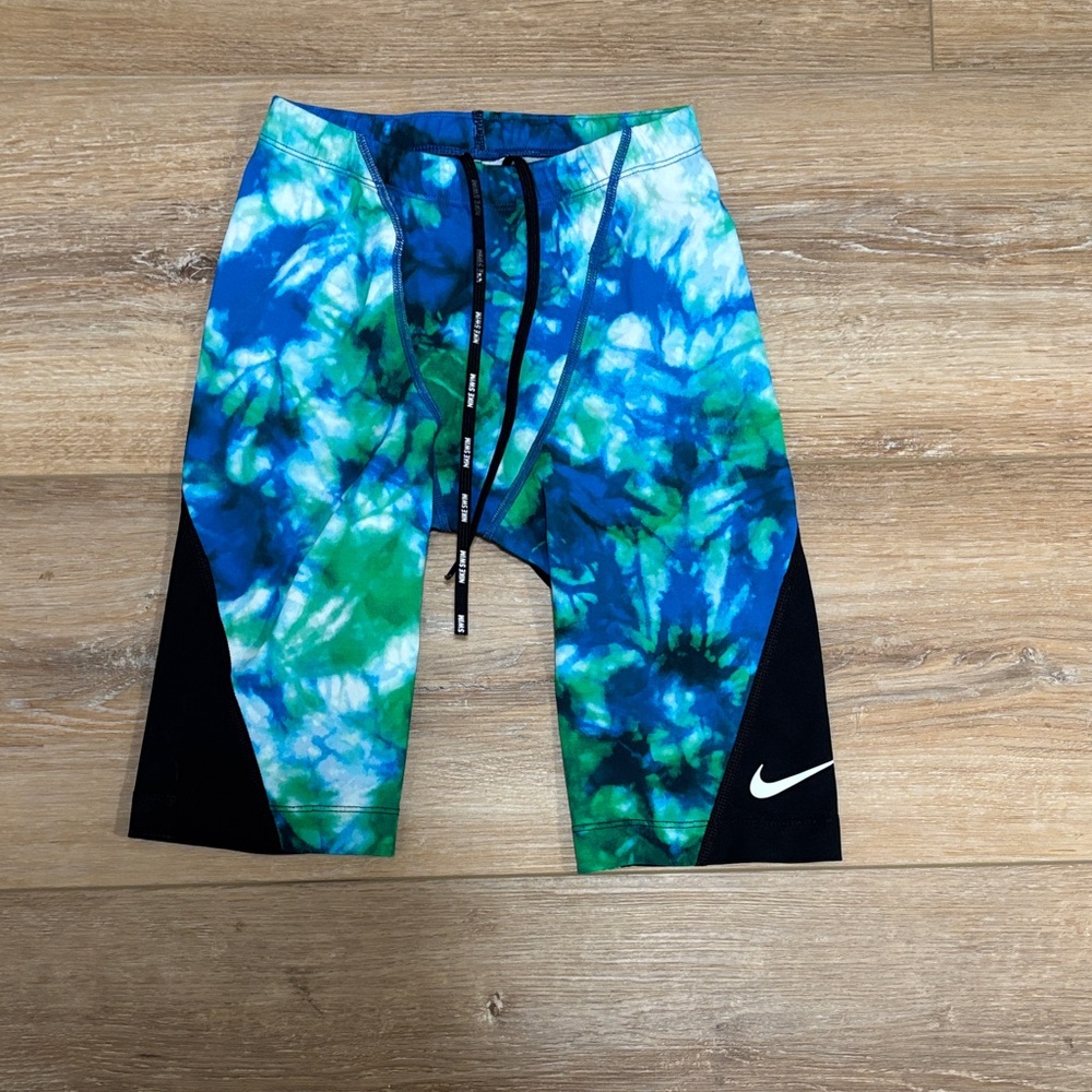 Nike Kids Blue and Green Tie-Dye Shorts